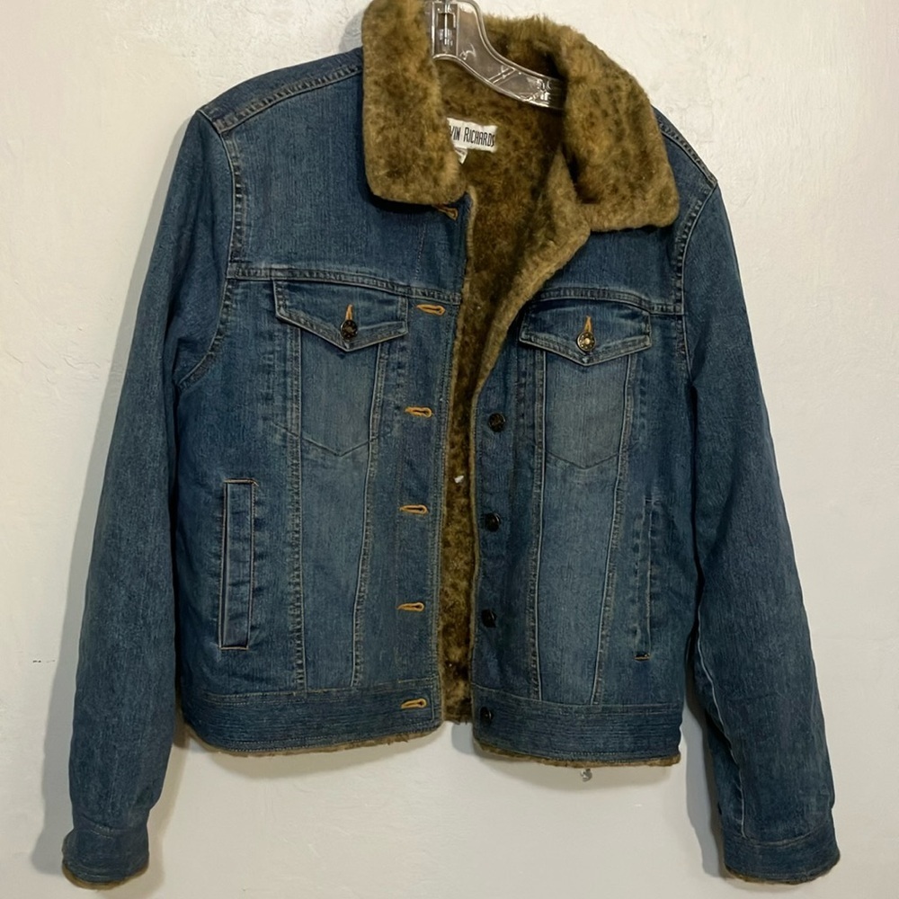 1990’s t denim trucker coat Faux fur insulated  Marvin Richard’s M
